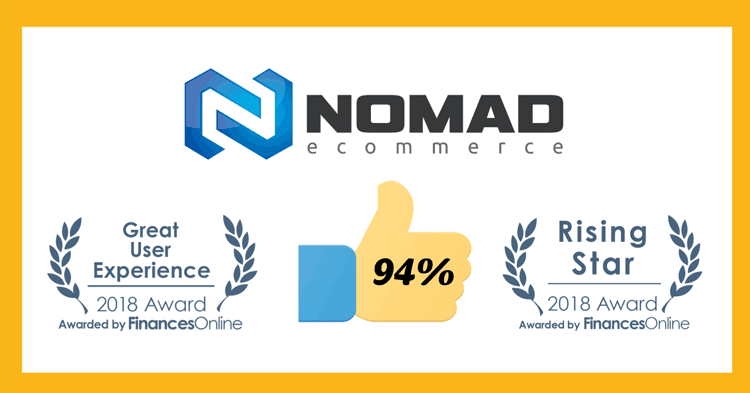 Nomad eCommerce Presented by Notable Platform for SaaS Reviews with 2 Esteemed eCommerce Software Recognitions