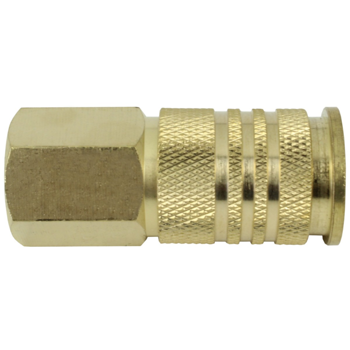 Universal U-Style Brass Coupler (1/4" Body, 1/4" Female NPT) Bulk Packed