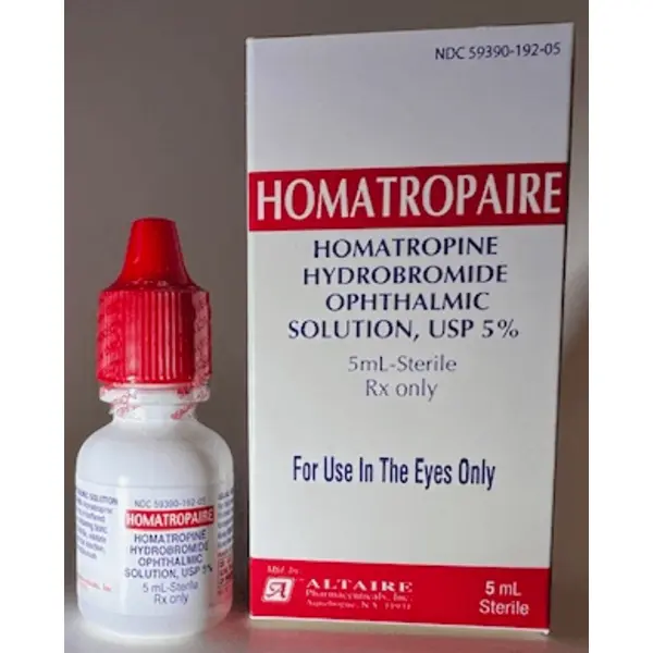Homatropaire 5%, 5mL Homoatropine Hydrobromide Ophth Soln. NDC 5939019205