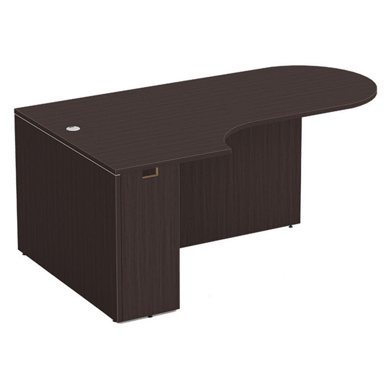 PL133L 71" BULLET DESK W/CORNER EXTENSION- LEFT- Espresso