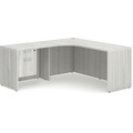 Classic L-Shape Workstation 71" x 71" with Left Hand Return and Box/File Pedestal - Silver Birch