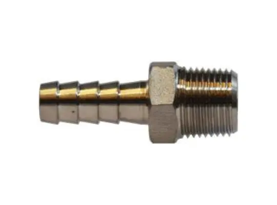 Adapter, 3/8-in Hose Barbed x 3/8-in MIP, Stainless Steel
