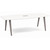 8' Signature Boat Shape Conference Table - White Top, Silver Mount, Newport Gray Wooden Legs