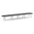 20' Signature Racetrack Conference Table with Metal VA Legs - Newport Gray Top, Silver Base