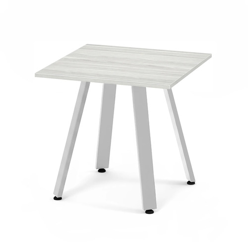 Signature Square Meeting Table 30" - Silver Birch with Silver Metal Legs