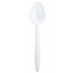 V01788 WHITE MEDIUM WEIGHT PLASTIC SPOON, UNWRAPPED, 1000/CS