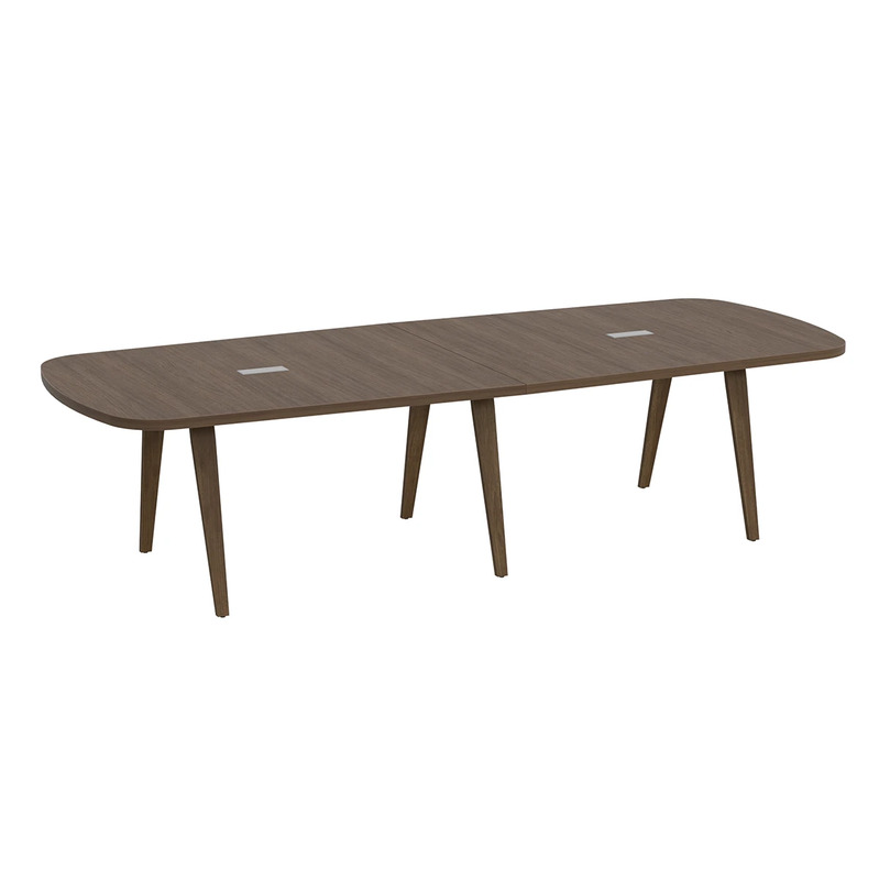 Signature Arena Conference Table 10 Foot - Modern Walnut with Modern Walnut Wood Legs
