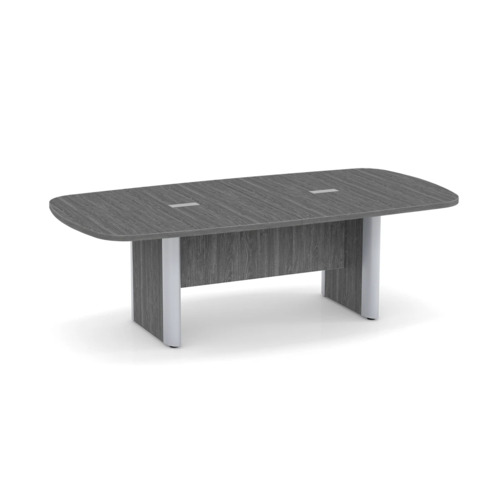 Classic Plus Arena 8 Ft Conference Table - Newport Grey with Silver Metal Accents
