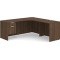 Classic L-Shape Workstation 71" x 71" with Right Hand Return and Box/File Pedestal - Modern Walnut