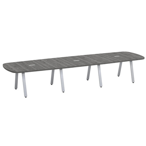 Signature Arena Conference Table 14 Foot - Newport Grey with Silver Metal Legs