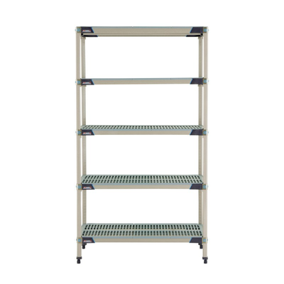 Metro 5X347GX3 Metromax I Starter Shelving Unit 42"W X 18"D X 74"H Open Grid Polymer Shelves