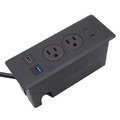 Low Profile Power Module for Conference Tables - Black