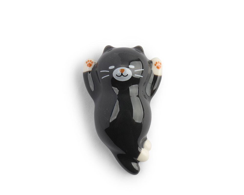 Chopstick Rest Cat Kuro Relaxing