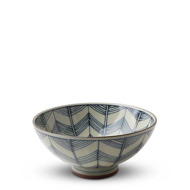 Geometric Rice Bowl Green Celadon Geometric Chevron Pattern Rice Bowls Made in Japan ...
