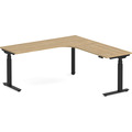 Enhance Electric Height-Adjustable L-Shape Desk with Right Radiused Corner 72" X 72" - Aspen with Black Base