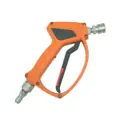 MTM Hydro SGS28 Orange Spray Gun, 4000 PSI, 12 GPM, Live Swivel, SS PRIMA Fittings Installed
