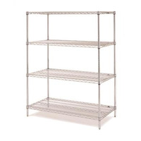 FSE 18" Deep Chrome 4-Shelf Starter Unit, 36"L x 18"W x 63"H