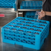 Carlisle RG25-214 Opticlean 25-Compartment Blue Glass Rack w/2 B