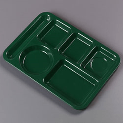 Carlisle Left-Handed 6-Compartment Melamine Trays