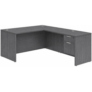 CLALD2037- Classic L-Shape Desk 66" W x 30" D with 42" Return and Box/File Pedestal- Coastal Gray
