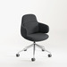 CHK73410 VIVA CLUB CHAIR w/ ALUMINUM BASE - Charcoal Seat