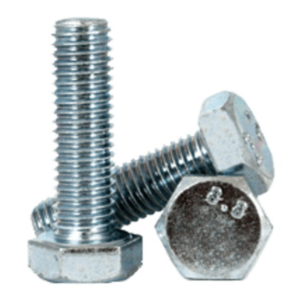 M6 - 1 X 20MM ISO 4017 FT HEX HEAD CAP SCREW 8.8 ZINC TRIVALENT CLEAR