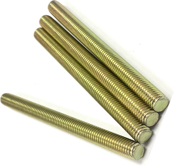 1/4" - 28 X 1 1/2" FULLY THREADED STRAIGHT ROD SAE J429 GR 8 ZINC TRIVALENT YELLOW