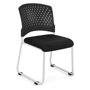 3270 ALPHA STACKING CHAIR- MATTE SILVER BLACK 9106