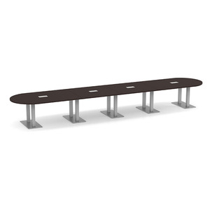 20ft Racetrack, Palmer base Conference Table: ESPRESSO PALRT3240NESPBRU
