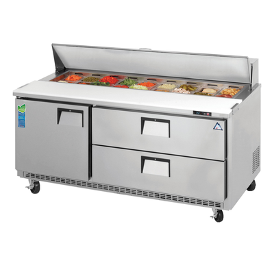 Everest EPBNR3-D2 Swing Top Prep Table 18 Pans, 115v, NSF - 19 cu. ft.