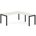 Elements L-Shape Desk 78" x 72" x 36"D - Silver Birch with Black Legs