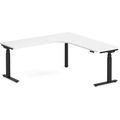 Enhance Electric Height-Adjustable L-Shape Desk with Left Radiused Corner 72" X 72" - White with Black Base