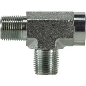 Run Tee, 1/2 in Male Pipe x 1/2 in Female Pipe x 1/2 in Male Pipe, Steel