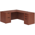 Classic L-Shape Desk 72" x 60" with 2 Full Pedestals - Cherry
