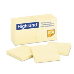MMM6549YW 3 X 3" STICKY NOTES PADS, YELLOW 12/PK