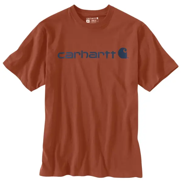 CARHARTT K195 - Loose Fit Heavyweight Short Sleeve Logo Graphic T-Shirt - Homestead Red