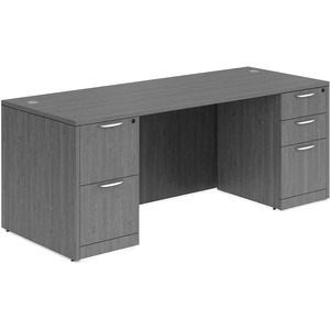 CLASD1030- Classic Desk 71" W x 30" D with Two Full Pedestals- Newport Gray