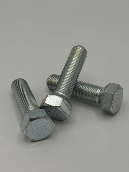 9/16" - 18 X 1 1/2" HEX HEAD WHEEL BOLT 90 DEGREE FACE SAE J429 GR 5 10B21 ZINC TRIVALENT CLEAR PER PRINT