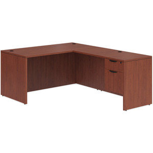 CLALD2037- Classic L-Shape Desk 66" W x 30" D with 42" Return and Box/File Pedestal- Cherry