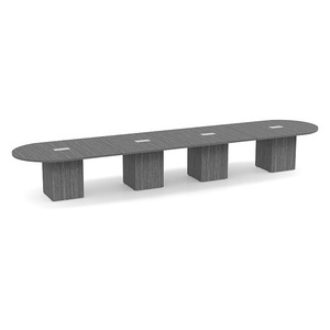 18ft Racetrack, cube base Conference Table: NEWPORT GRAY CUBRT3216NNPGNPG