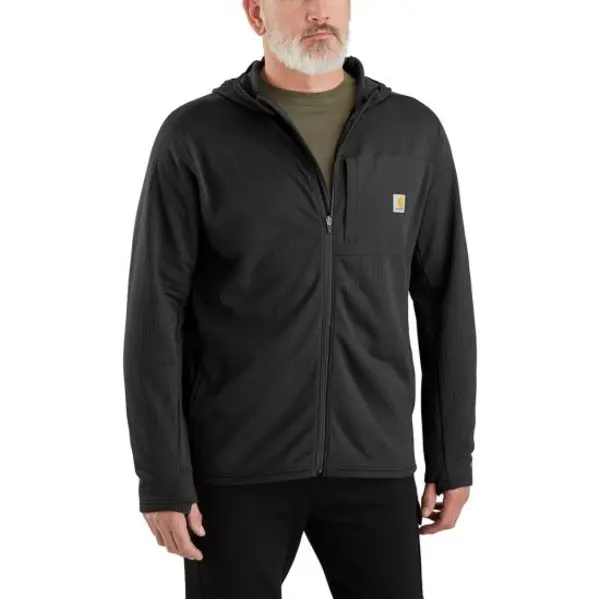 30% OFF - CARHARTT 106625 - Carhartt 106625 - Force® Relaxed Fit Full-Zip Long-Sleeve Hooded T-Shirt - Black