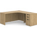 CLALD1005R- Right-Handed Classic L-Shape Workstation 66" W x 24" D with 42" Return and Box/Box/File Pedestal- Aspen