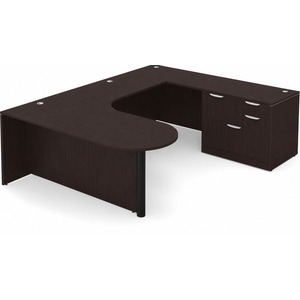 CLAUD1007R Executive Bullet U-Shape Typical 71" X 101" Desk- Espresso/Black