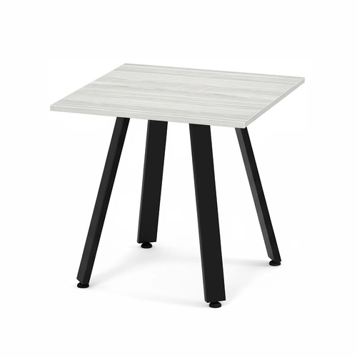 Signature Square Meeting Table 30" - Silver Birch with Black Metal Legs