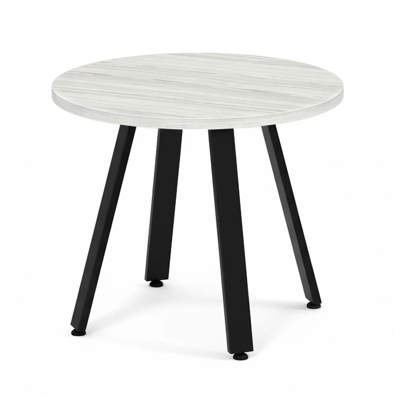 Signature Round Meeting Table 36" - Silver Birch with Black Metal Legs
