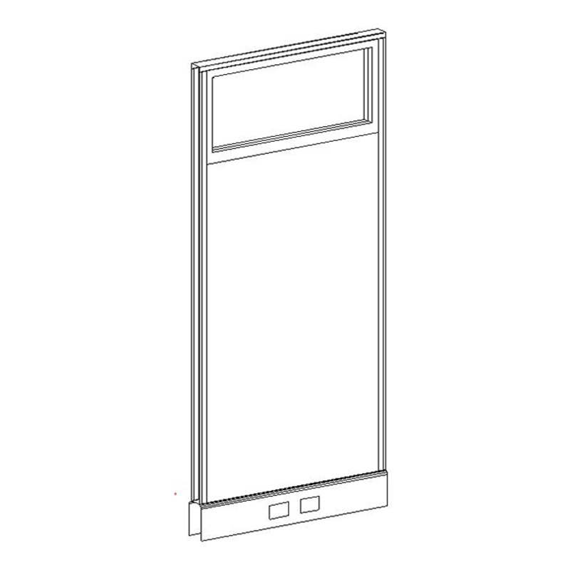 PGF6730 POWER Glazed Webb Panel - 67"H x 30"W Aspen Fabric, Silver
