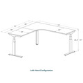 Enhance Electric Height-Adjustable L-Shape Desk with Left Radiused Corner 72" X 72" - Aspen with White Base