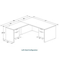 Classic L-Shape Desk 83" X 71" with 2 Box/File Pedestals - Newport Grey