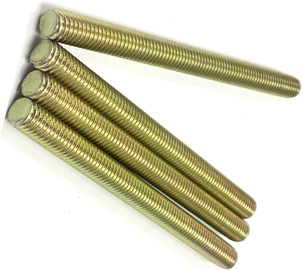 7/16" - 20 X 36" FULLY THREADED STRAIGHT ROD SAE J429 GR 8 ZINC TRIVALENT YELLOW