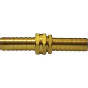 Straight Coupling Set, 5/8 in Hose Barbed x 5/8 in FGH, Brass